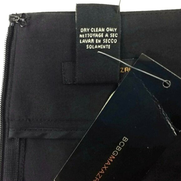 BCBGMaxAzria Black Flat Front High Waist Back Seamed Straight Leg Dress Pants - Picture 10 of 12